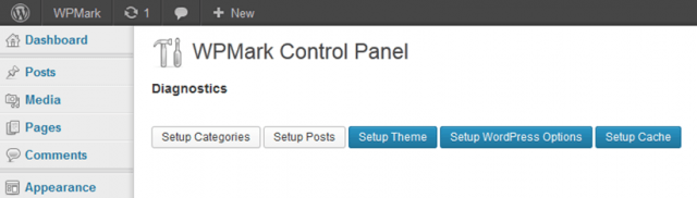 Screenshot of the WPMark Control Panel