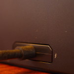 A closeup of the Thunderbolt connector on the TB15